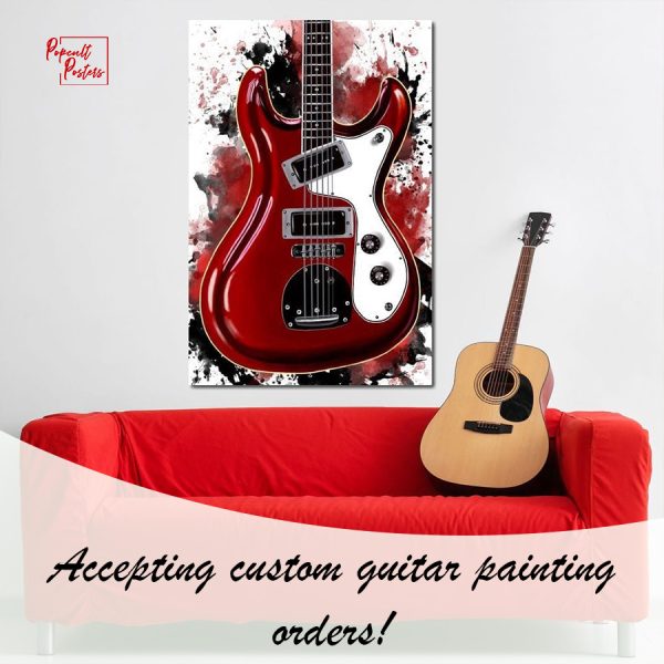 custom guitar painting with colorful background