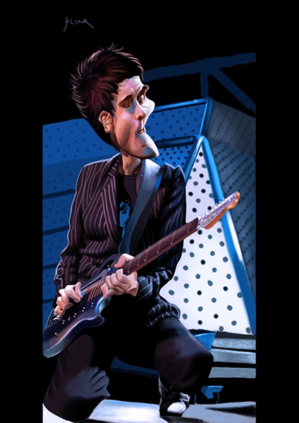 downloadable caricature art of a musician with electric guitar